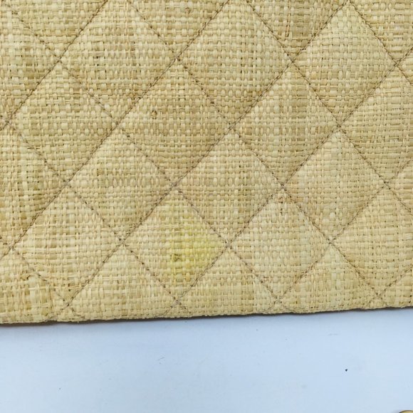CHANEL summer Straw Raffia 80s Vintage bag leather - Picture 8 of 16